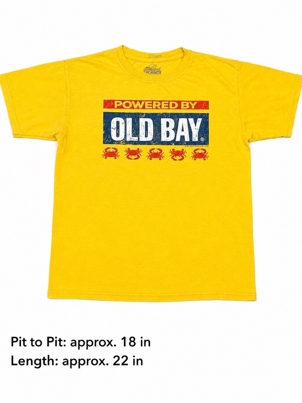 Maryland My Maryland OLD BAY Yellow Graphic Tee L/G Crab Shirt